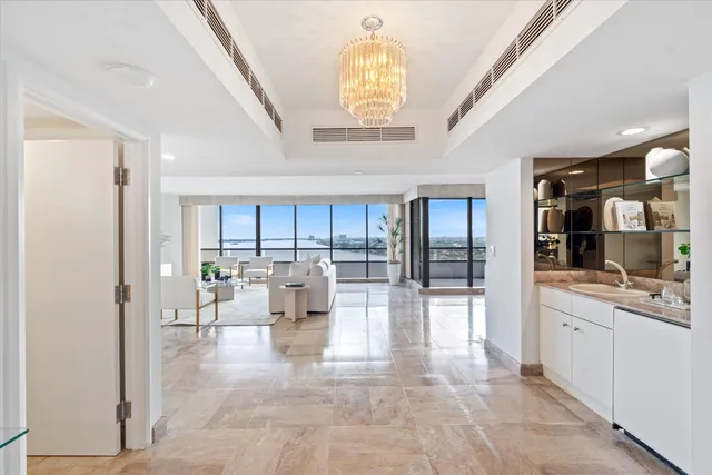 a view of a kitchen with appliances and cabinets