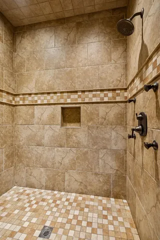 a bathroom with a shower