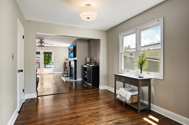 a view of a livingroom with furniture and window