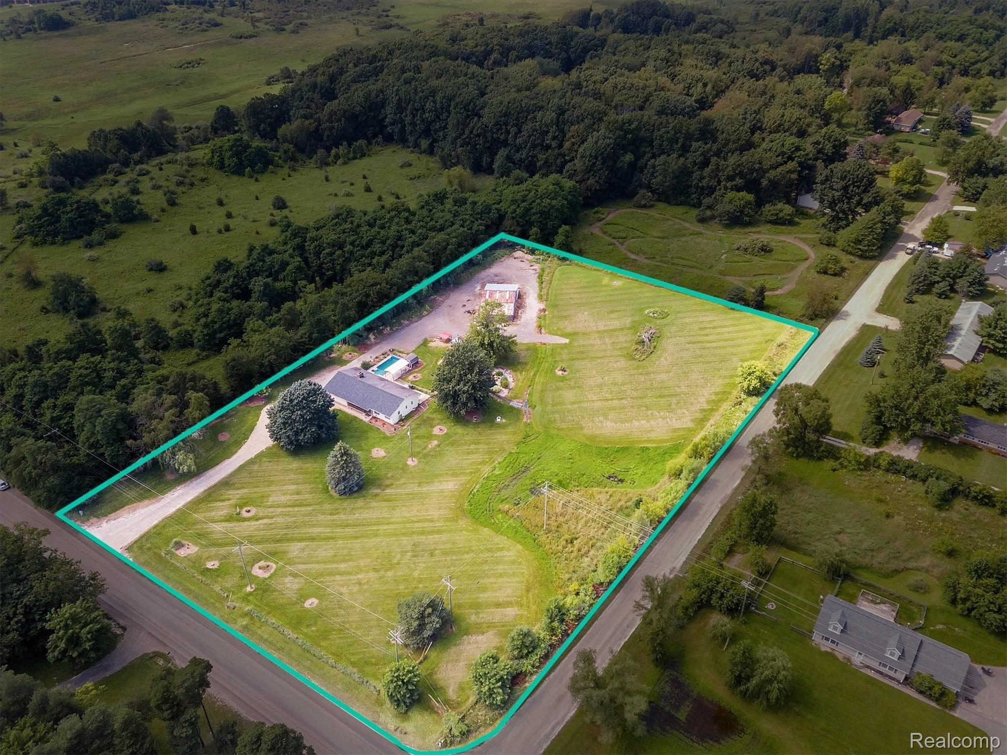 4661 Crooked Lake Road Howell, MI 48843 - Photo 3 of 47 Property Line View From Above