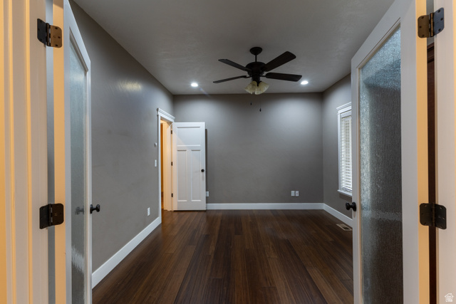 3565 West 1350th Street North Vernal, UT 84078 - Photo 15 of 54 Spacious room featuring rich wood-finish flooring, recessed lighting, and a ceiling fan