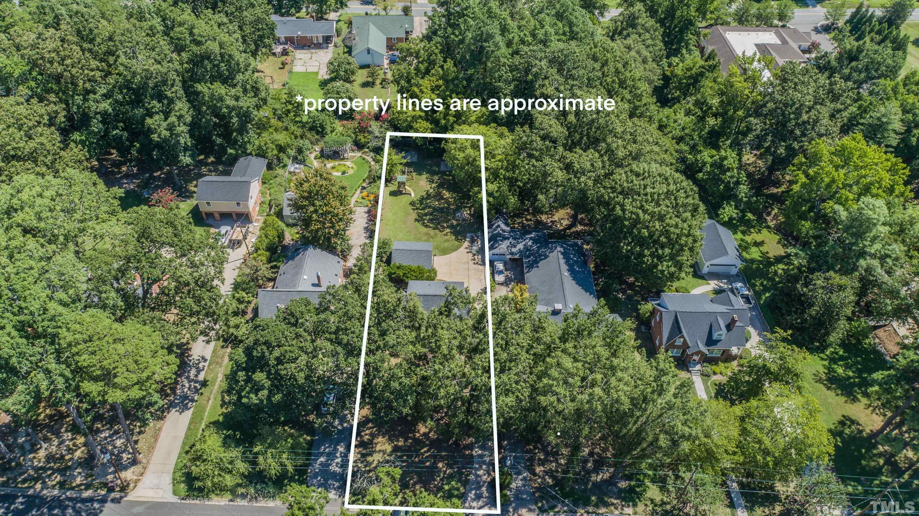 500 Gordon Street Roxboro, NC 27573 - Photo 60 of 70 an aerial view of residential house with outdoor space and trees all around