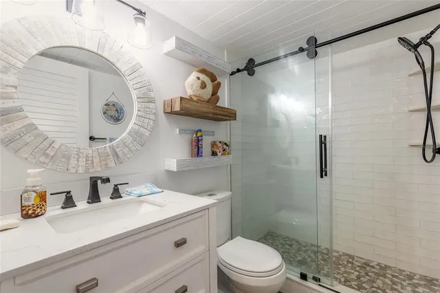 a living room with furniture