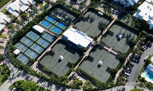 an aerial view of a house