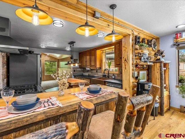 a kitchen with lots of counter top space