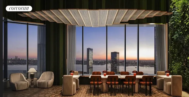 an outdoor space with furniture