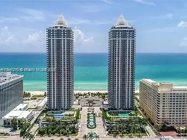 a city view with tall buildings