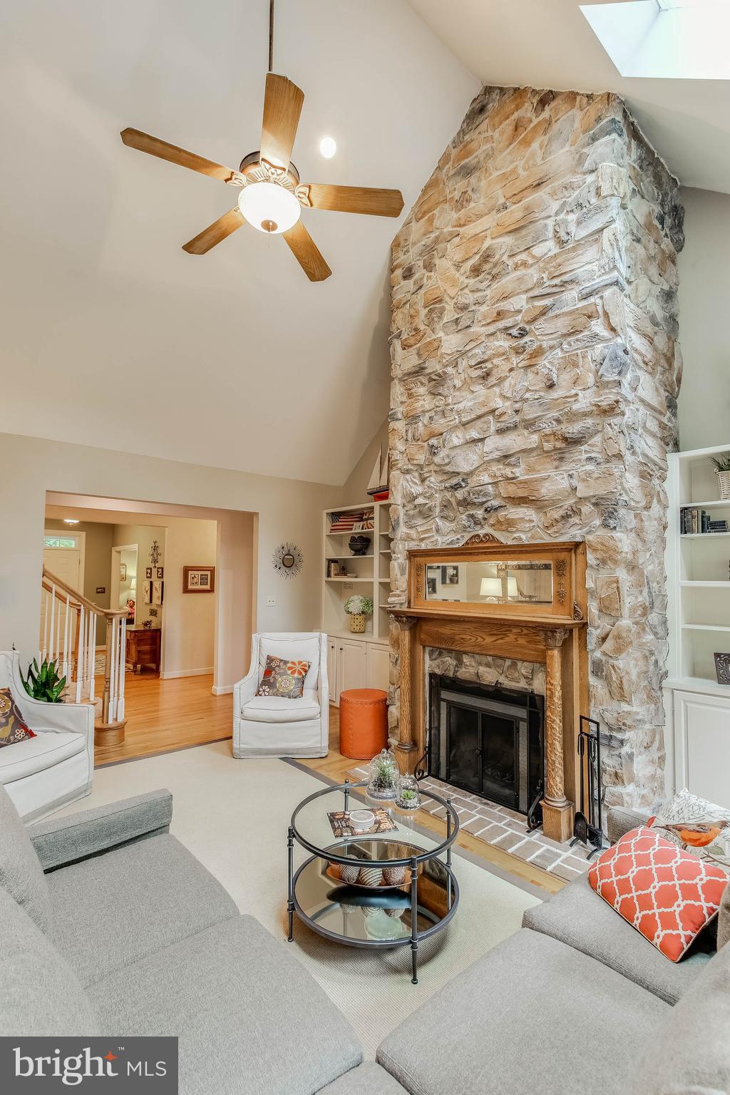 8240 Edgewood Church Road Frederick, MD 21702 - Photo 9 of 44 Stone wood fireplace with built in shelving