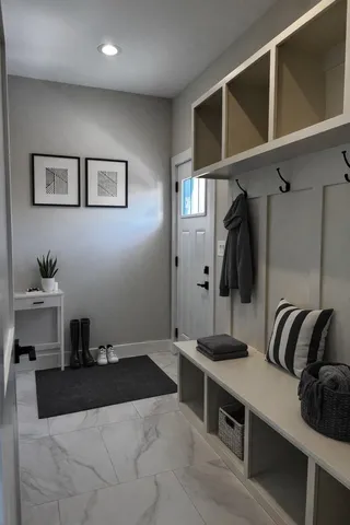 a living room with furniture