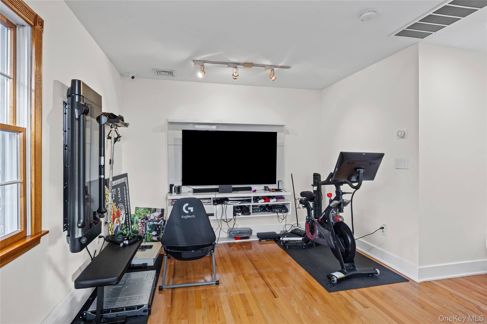 8 Willow Road New Hyde Park, NY 11040 - Photo 15 of 34 a room with gym equipment and a flat screen tv