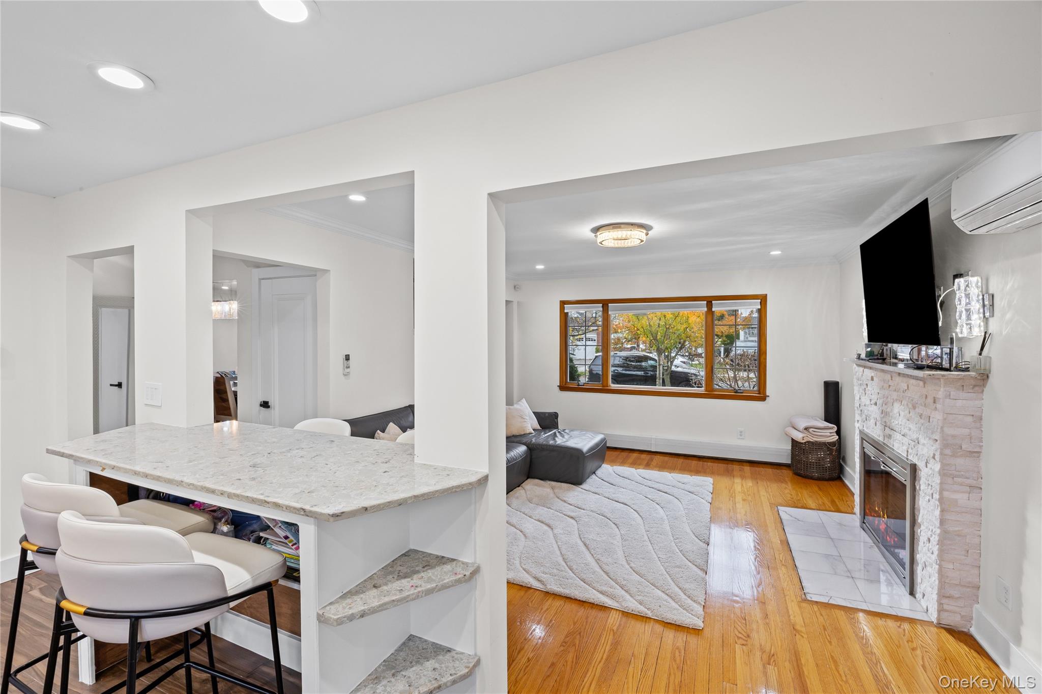 8 Willow Road New Hyde Park, NY 11040 - Photo 5 of 34 a living room with furniture and a flat screen tv