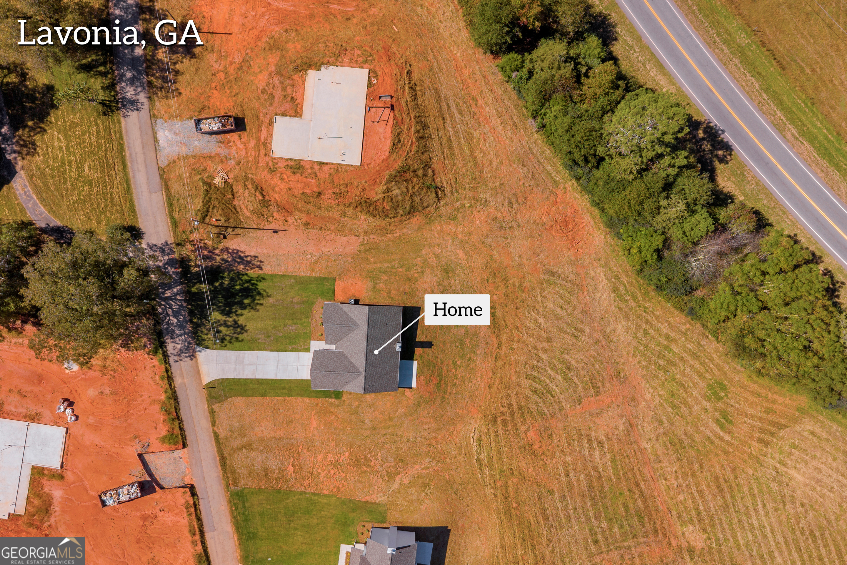 86 Sewell Road Lavonia, GA 30553 - Photo 58 of 67 an aerial view of a house with a yard