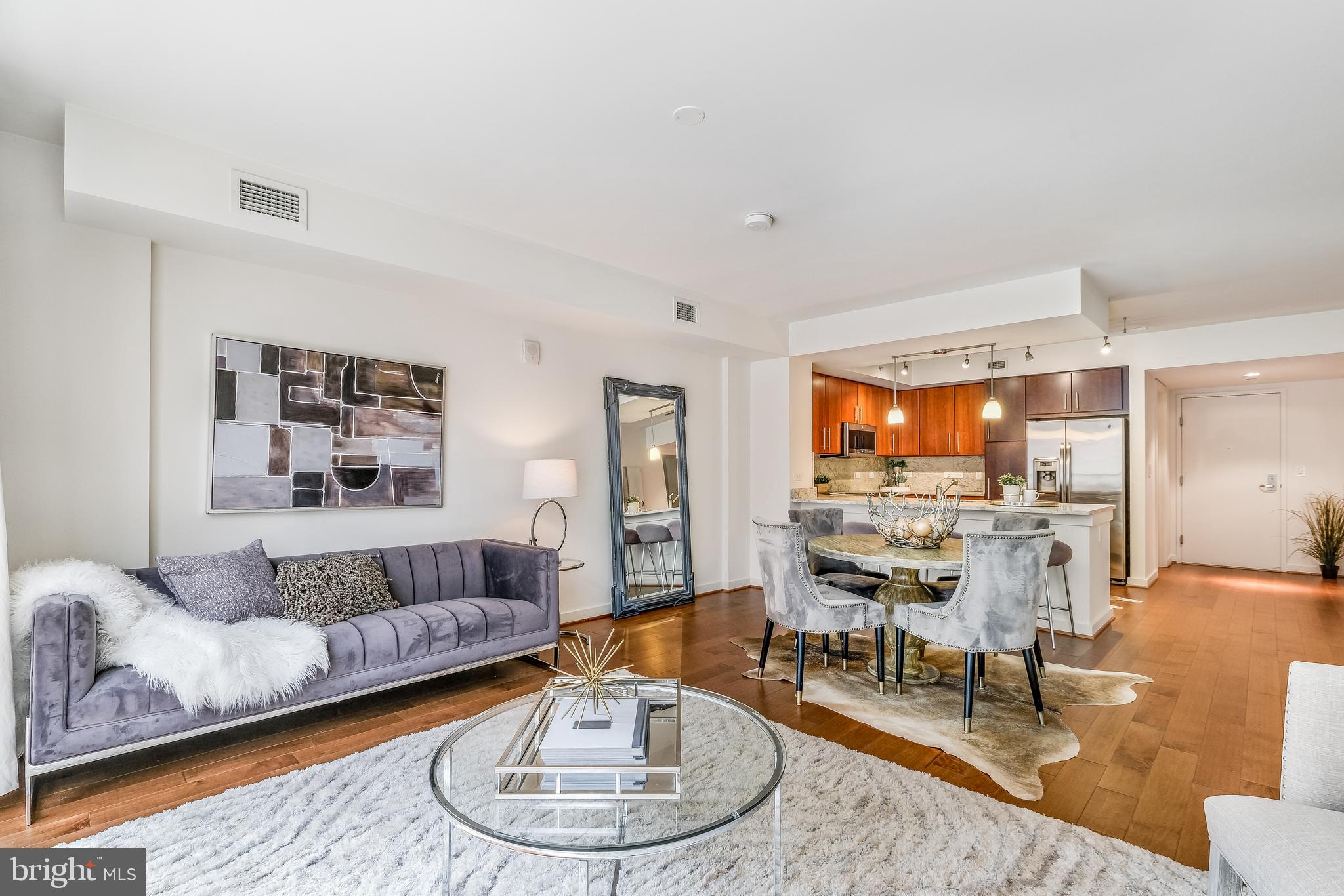1025 First Street Southeast, Unit 201 Washington, DC 20003 - Photo 3 of 31 a living room with furniture and a wooden floor