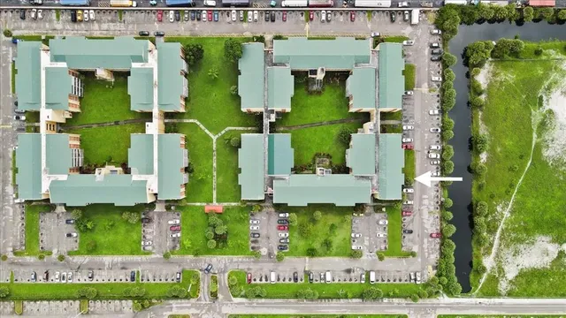 an aerial view of multiple house