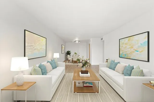 a living room with furniture and a couch