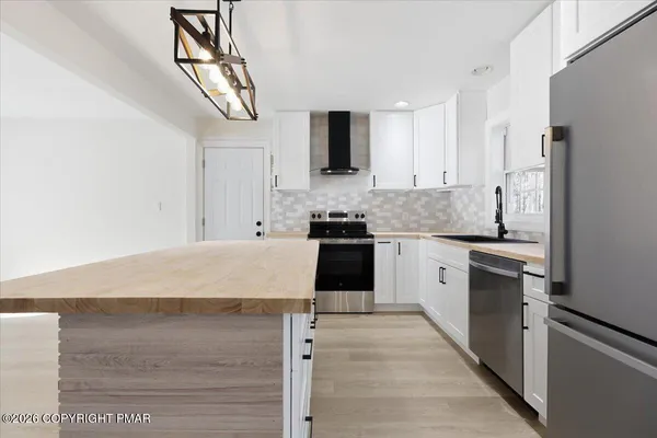 a close view of sink and microwave