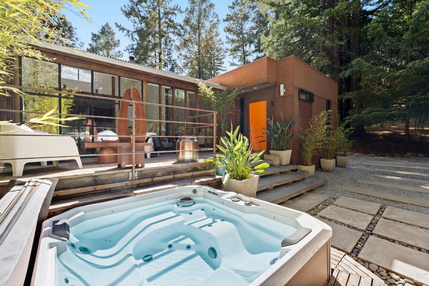 16798 Armstrong Woods Road Guerneville, CA 95446 - Photo 27 of 71 a front view of house with outdoor space