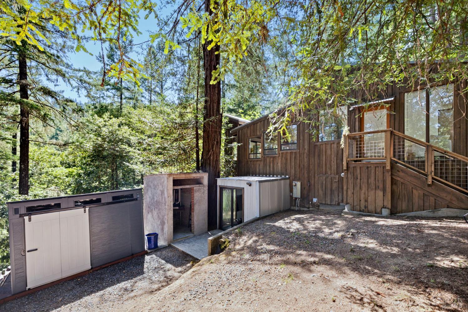 16798 Armstrong Woods Road Guerneville, CA 95446 - Photo 60 of 71 a view of a backyard of the house