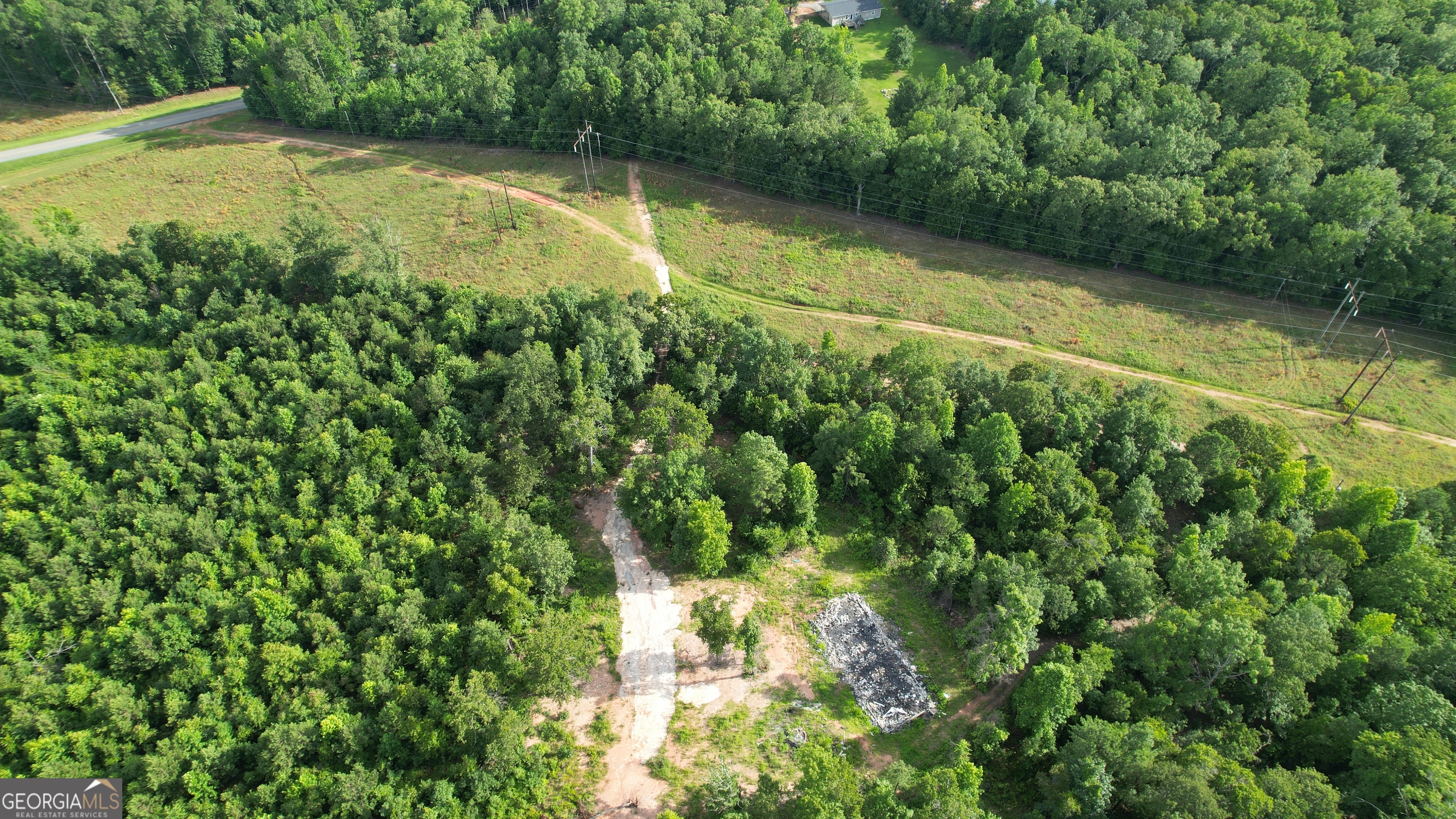a view of a yard with a small yard