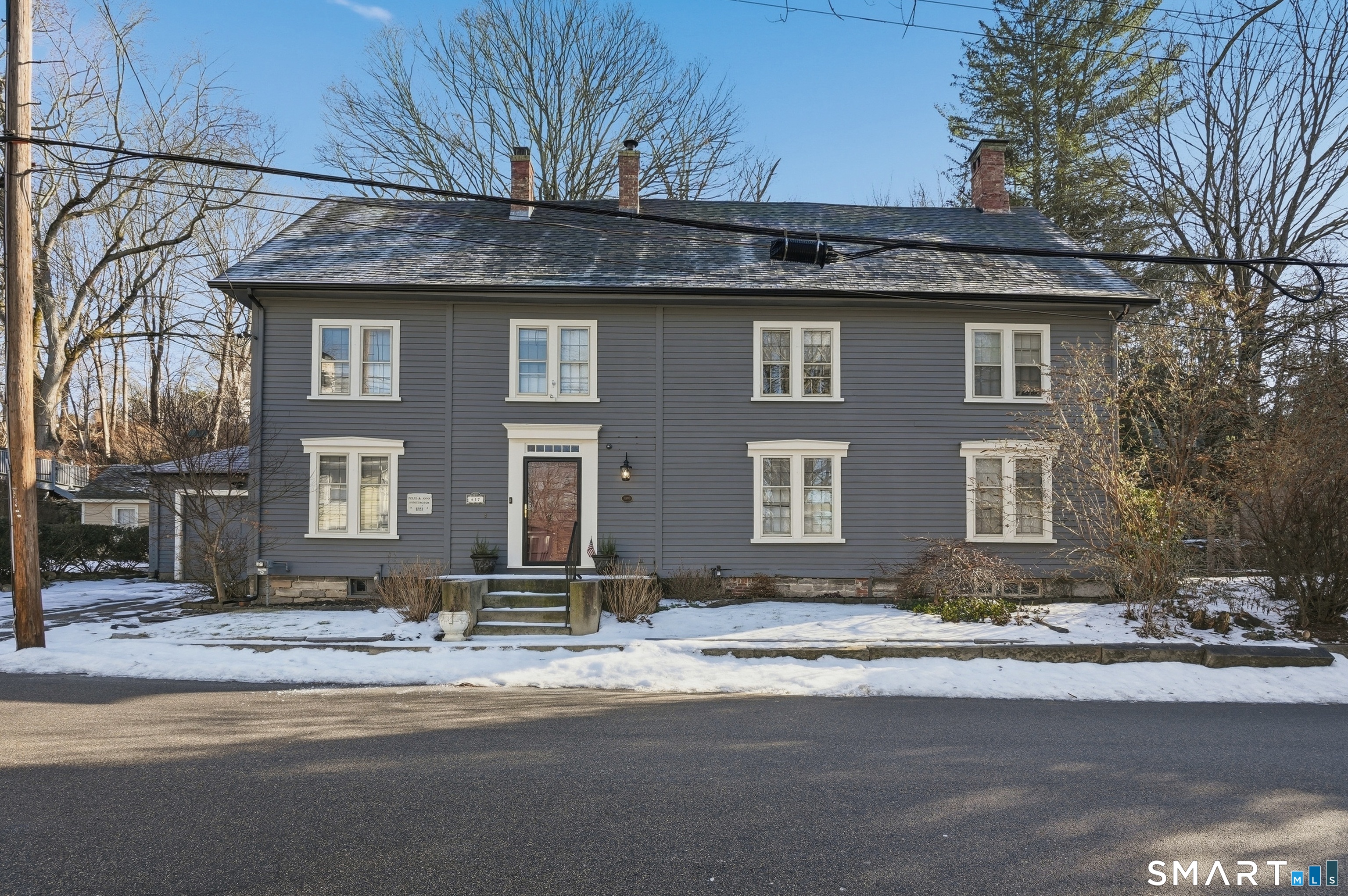 a front view of a house