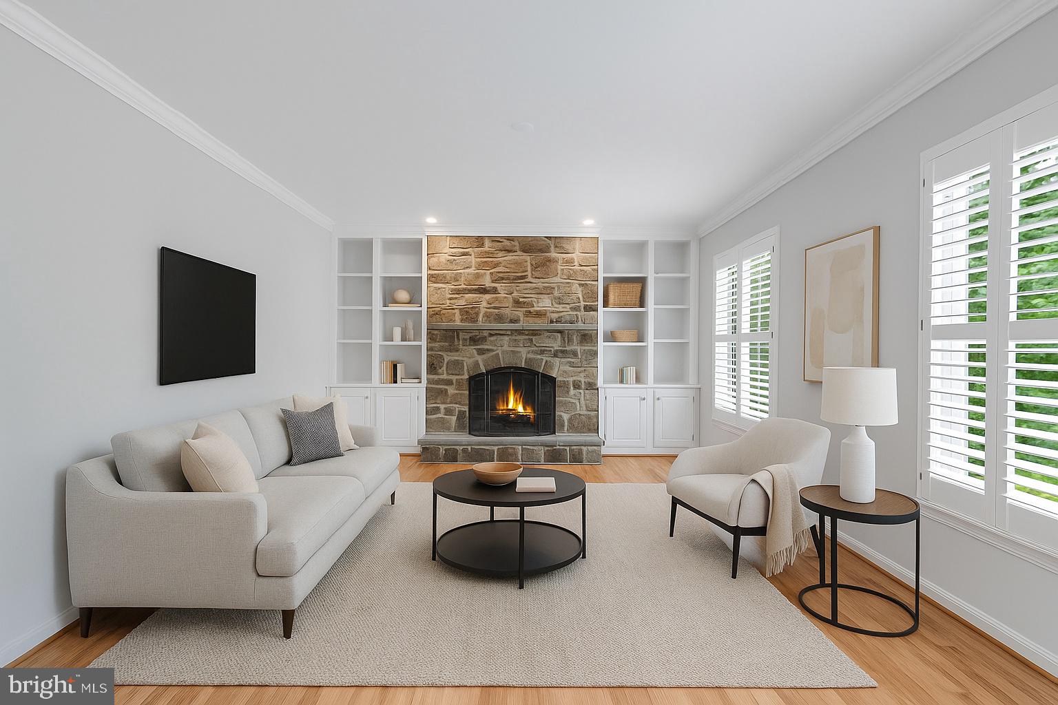 611 Catesby Court Southwest Leesburg, VA 20175 - Photo 11 of 96 a living room with furniture and a fireplace
