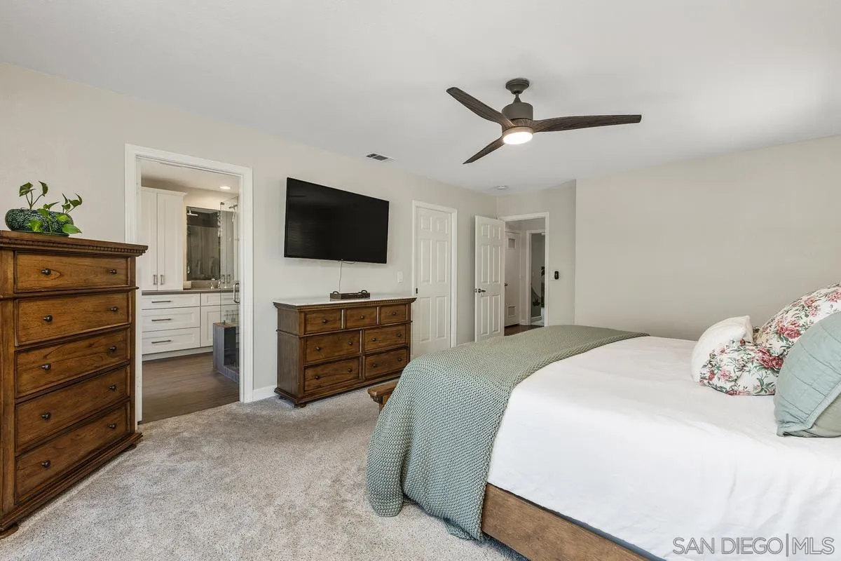 23969 Nectar Way Ramona, CA 92065 - Photo 28 of 54 a bedroom with a bed and a flat screen tv