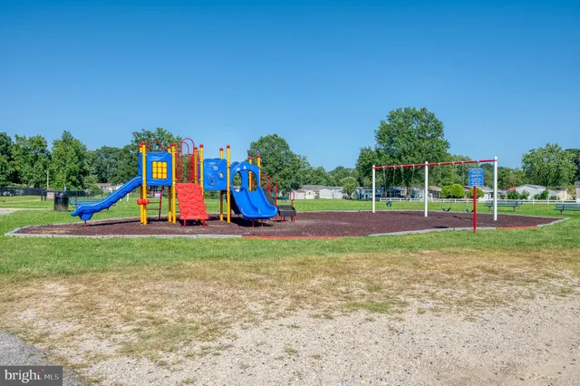 a view of a park with slide