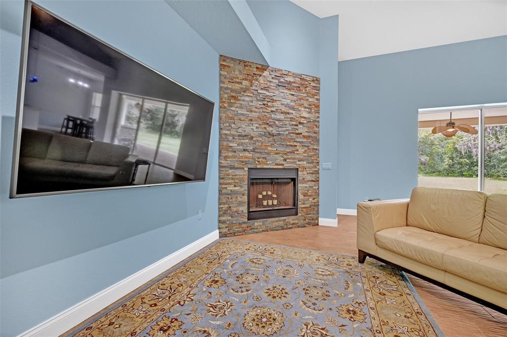 9824 Brantley Road Lithia, FL 33547 - Photo 15 of 38 a living room with furniture and a fireplace