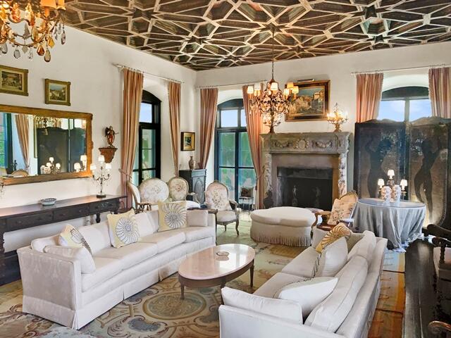 80 Middle Road Palm Beach, FL 33480 - Photo 19 of 33 a living room with furniture and a fireplace