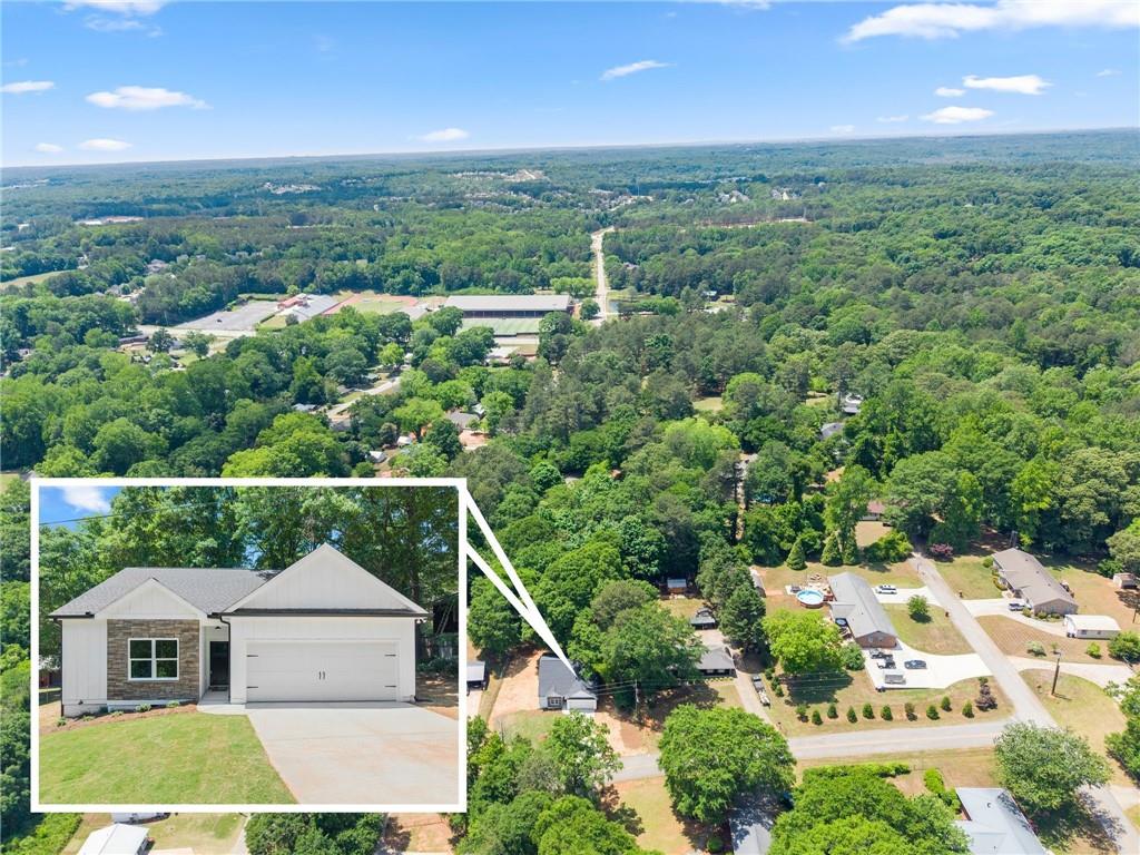 43 Anderson Street Jefferson, GA 30549 - Photo 42 of 45 an aerial view of house with yard