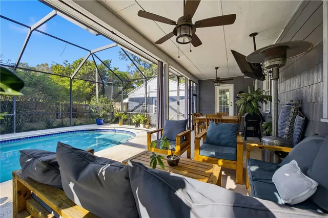 a living room with furniture