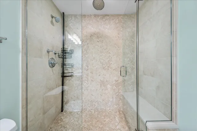 a bathroom with a shower