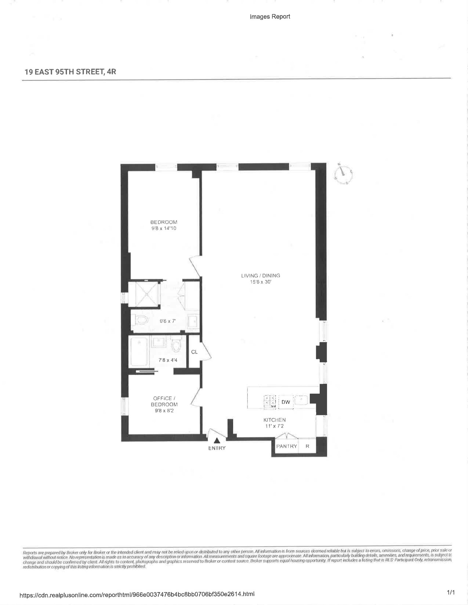 19 East 95th Street, Unit 4R Manhattan, NY 10128 - Photo 7 of 7 a picture of a floor plan