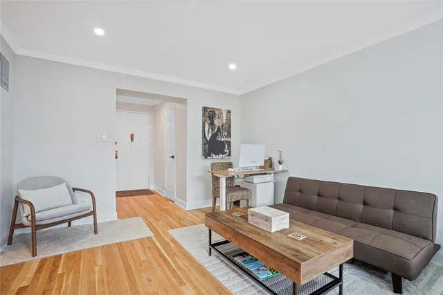 a living room with furniture and a couch