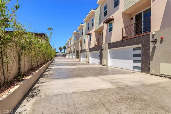 a view of a building with a street