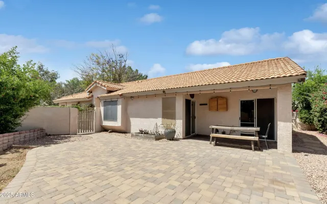 a view of a house with a patio