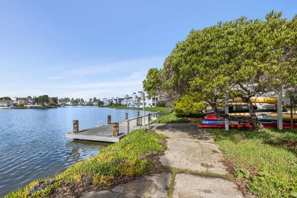 a view of a lake with outdoor space