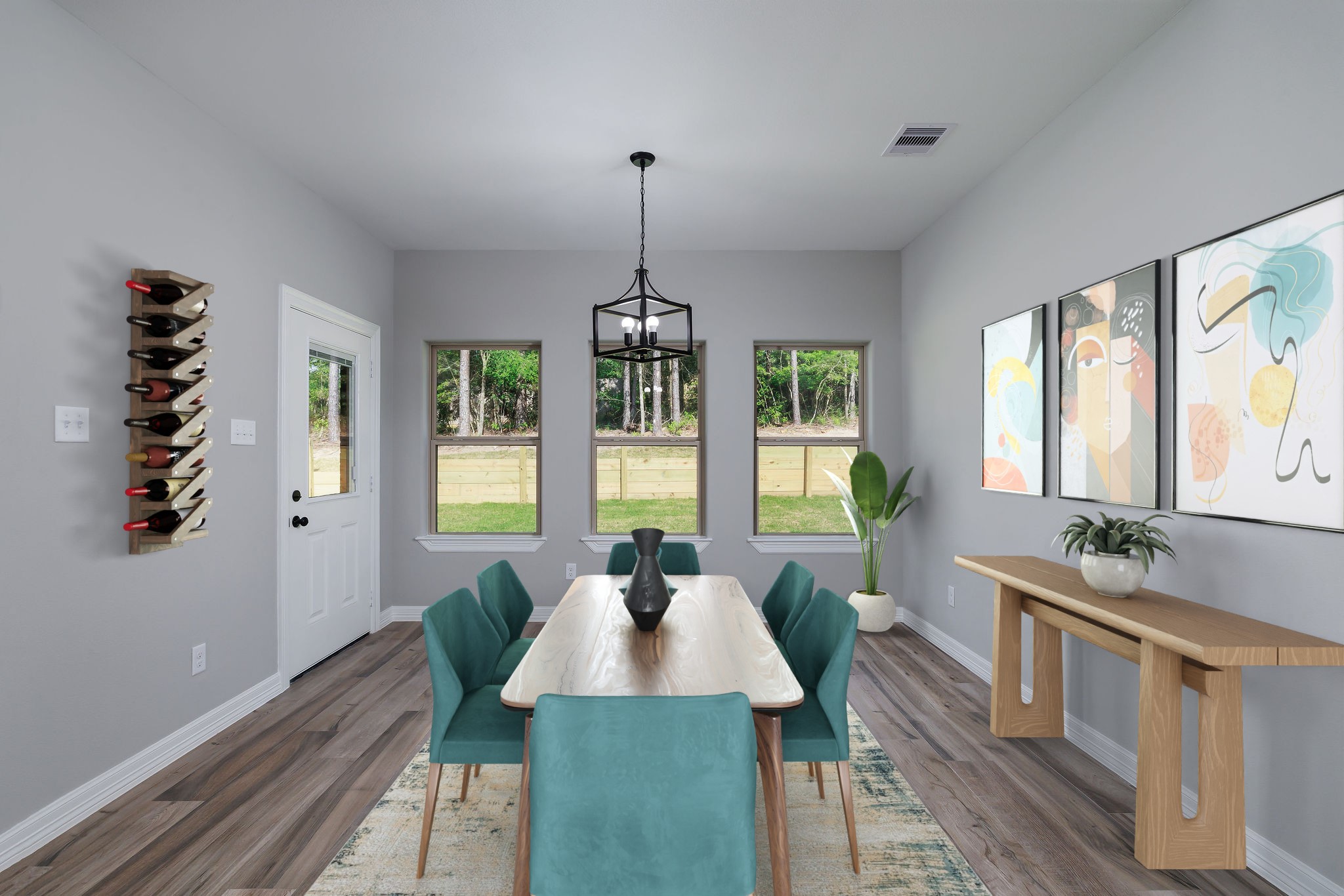 364 Dahlia Road Huntsville, TX 77320 - Photo 13 of 34 a living room with furniture two window and a chandelier