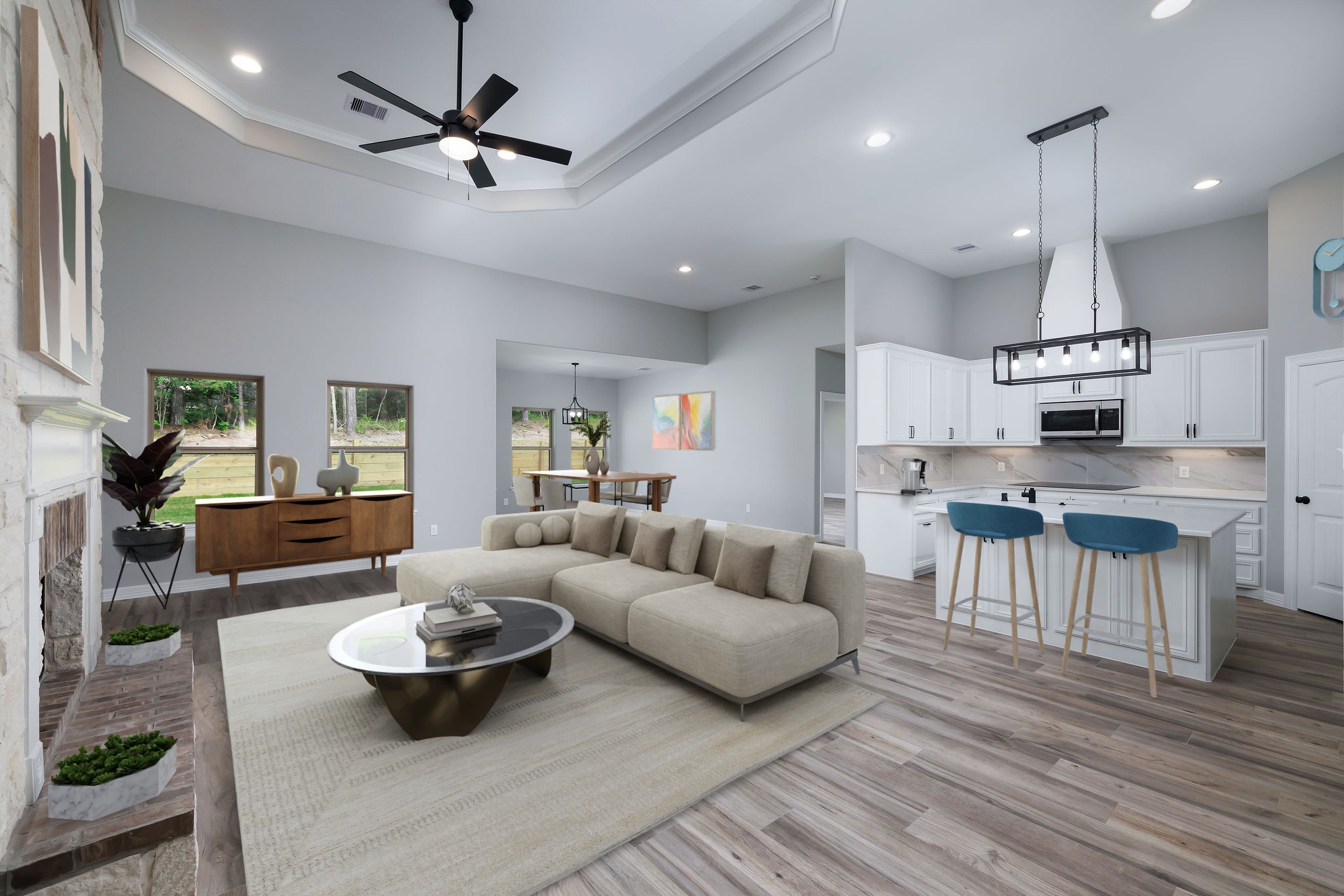 364 Dahlia Road Huntsville, TX 77320 - Photo 8 of 34 a living room with stainless steel appliances kitchen island a table and chairs