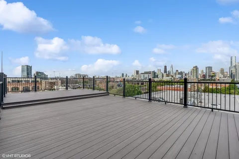 a view of terrace with city view