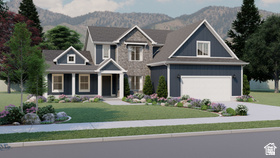 22 West 1690th South Salem, UT 84653 - Photo 1 of 1 Contemporary two-story residence featuring a dark blue facade with stone accents