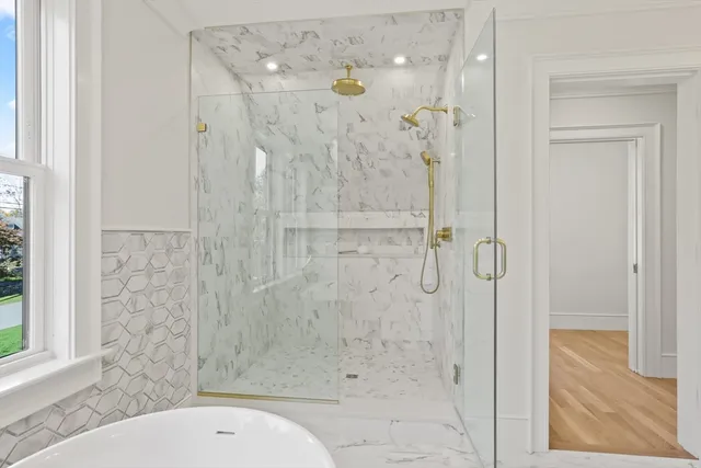 a bathroom with a shower