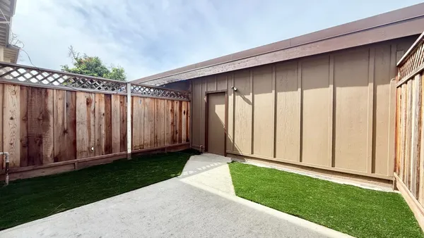a view of garage with a window
