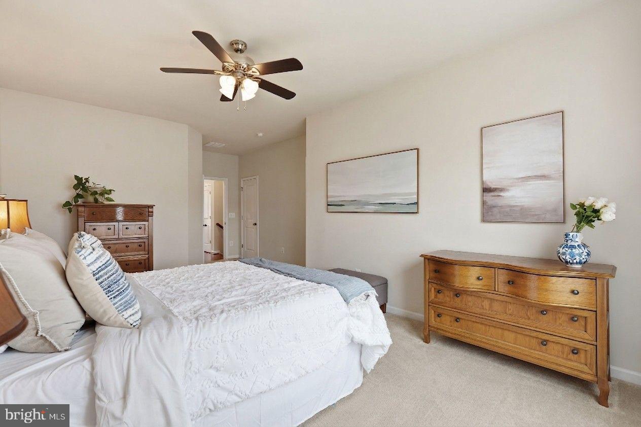 204 Miles Hawk Terrace Purcellville, VA 20132 - Photo 23 of 40 a bedroom with a bed and ceiling fan