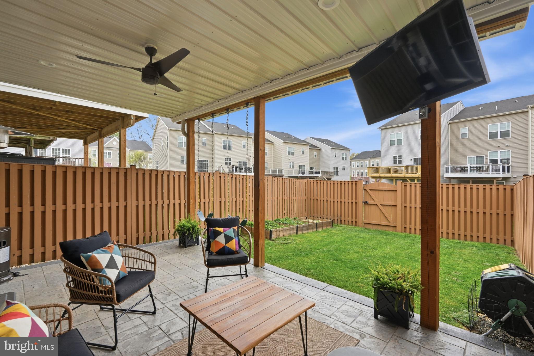 204 Miles Hawk Terrace Purcellville, VA 20132 - Photo 4 of 40 a view of a patio with a table chairs and a backyard