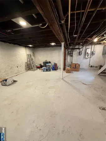 a view of a empty room with storage