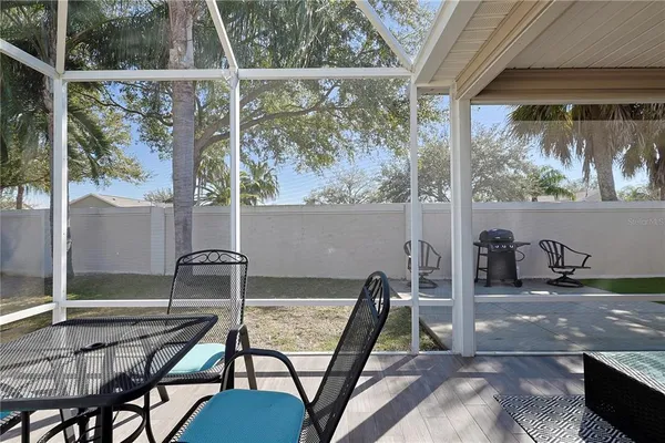 a view of an outdoor space with seating area
