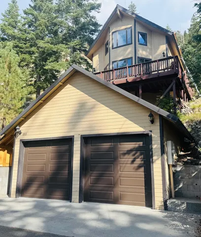 a view of a house with a balcony