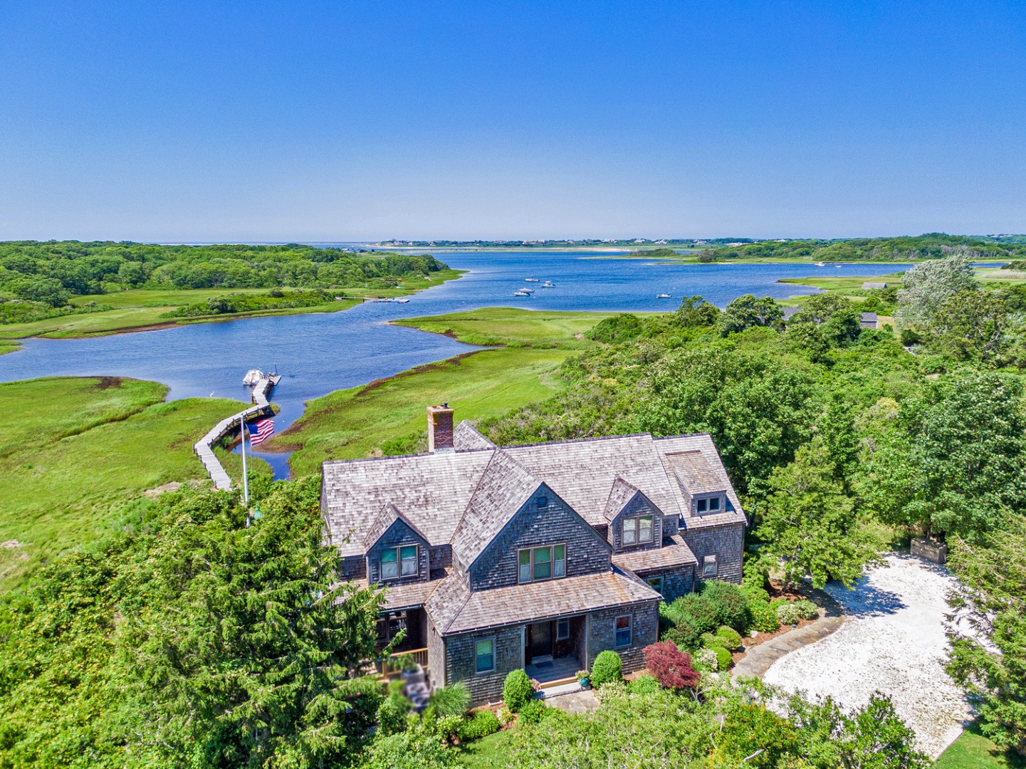 240 Polpis Road Nantucket, MA 02554 - Photo 2 of 45 an aerial view of a house with garden space and outdoor space