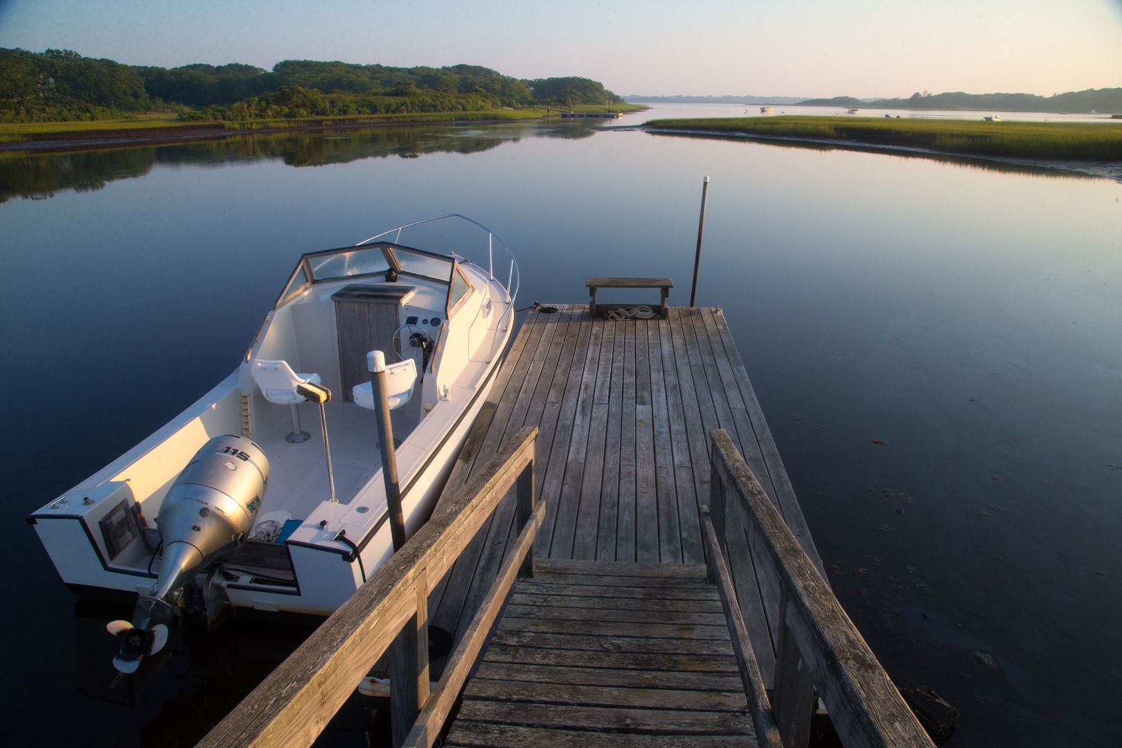 240 Polpis Road Nantucket, MA 02554 - Photo 40 of 45 a view of a balcony with wooden floor and lake view